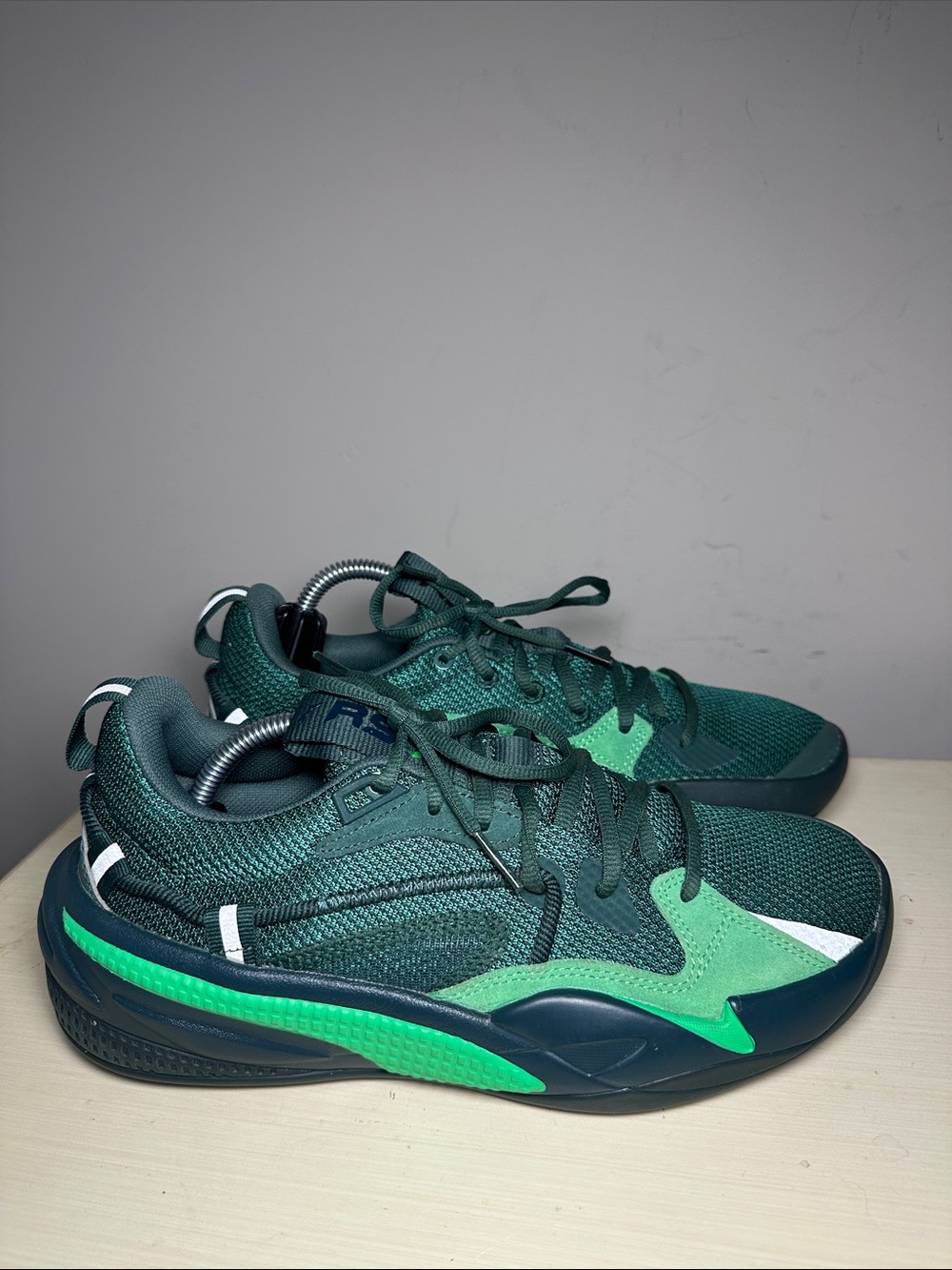 Puma J. Cole RS Dreamer Men's Dark Green and Bright Green Mesh basketball shoes